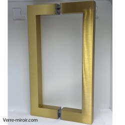 Poignée Bâton Double pour Porte Douche Laiton Brossé