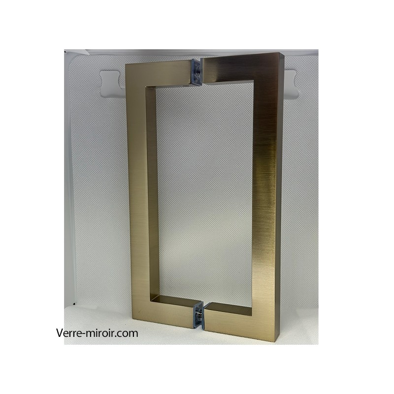 Poignée Bâton Double pour Porte Douche Bronze Brossé