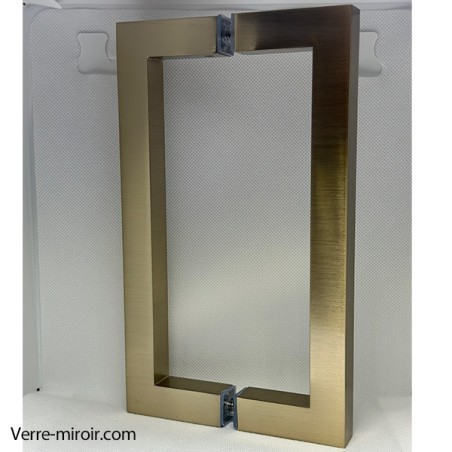 Poignée Bâton Double pour Porte Douche Bronze Brossé