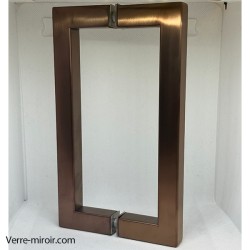 Poignée Bâton Double pour Porte Douche Cuivre Brossé