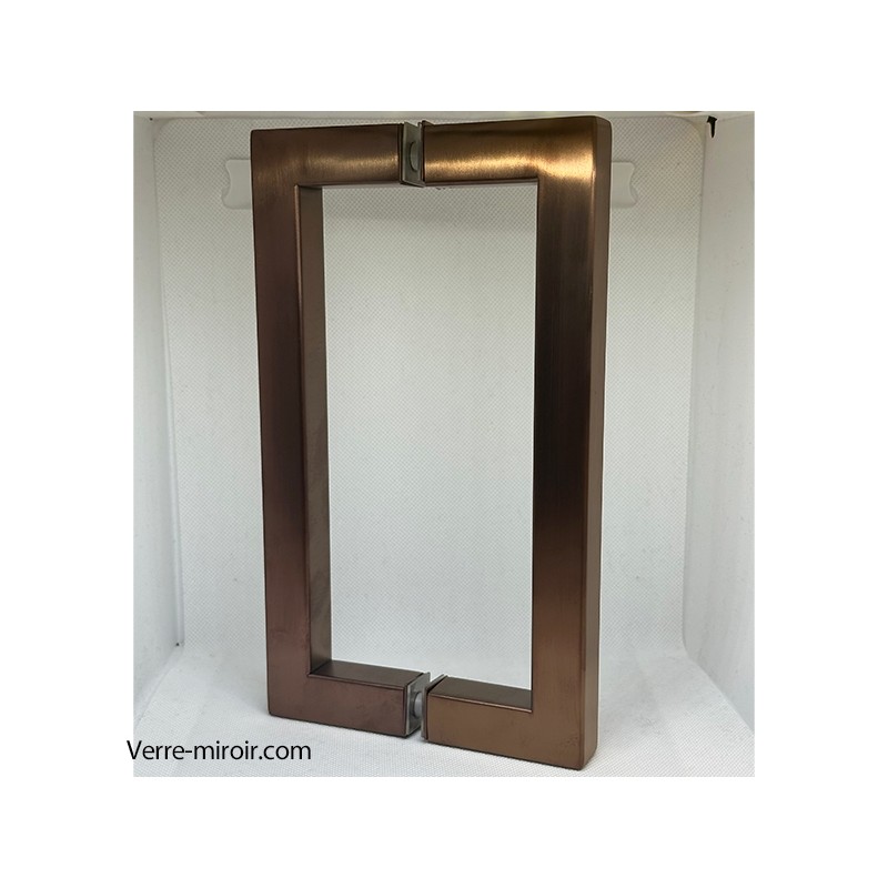 Poignée Bâton Double pour Porte Douche Cuivre Brossé