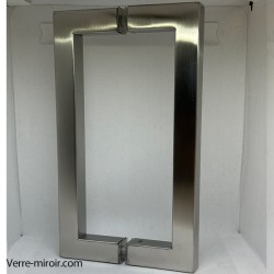 Poignée Bâton Double pour Porte de Douche Inox Brossé