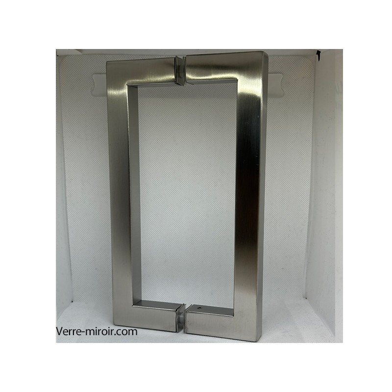 Poignée Bâton Double pour Porte de Douche Inox Brossé