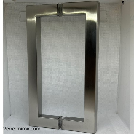 Poignée Bâton Double pour Porte de Douche Inox Brossé