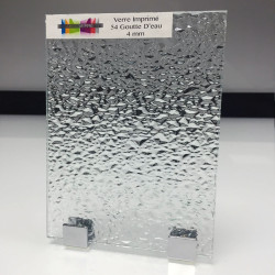 Verre imprimé goutte d’eau sur mesure