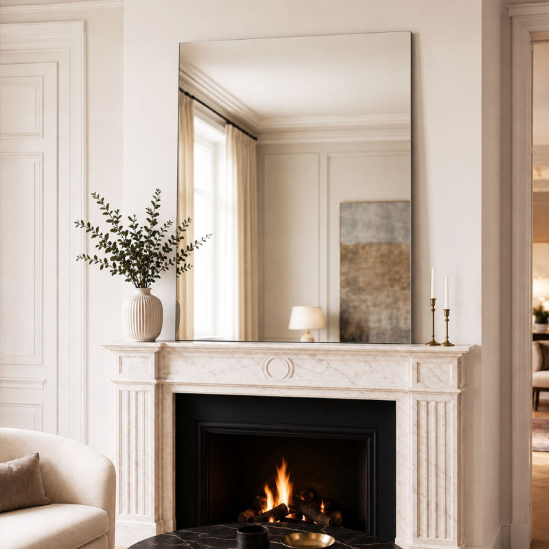 Miroir sur mesure pour cheminée