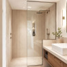 Paroi de douche avec découpe pour muret sur mesure