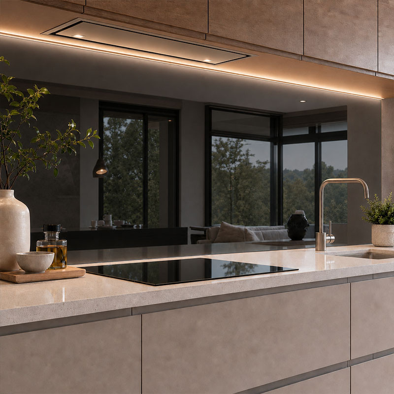 Crédence miroir gris sur mesure