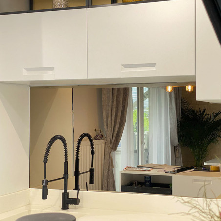 Crédence miroir bronze sur mesure