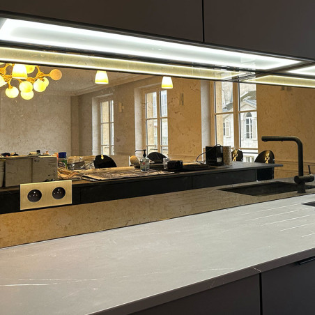 Crédence miroir vieilli sur mesure