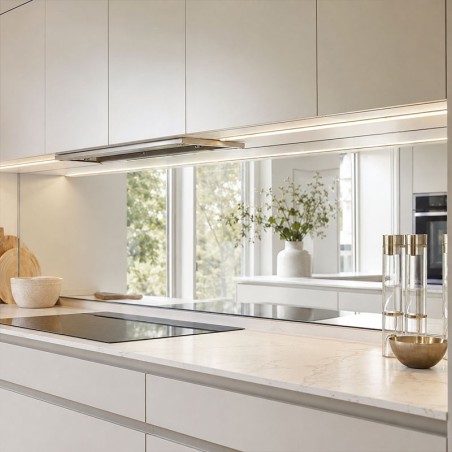 Crédence en verre et miroir sur mesure