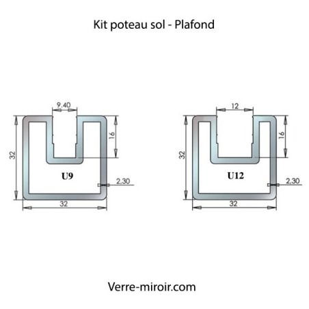 Kit raidisseur poteau sol plafond