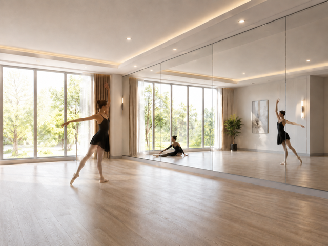 Miroir anti-éclats pour salle de danse sur mesure