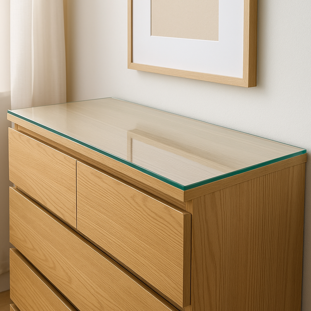 Verre clair sur mesure pour protection de table