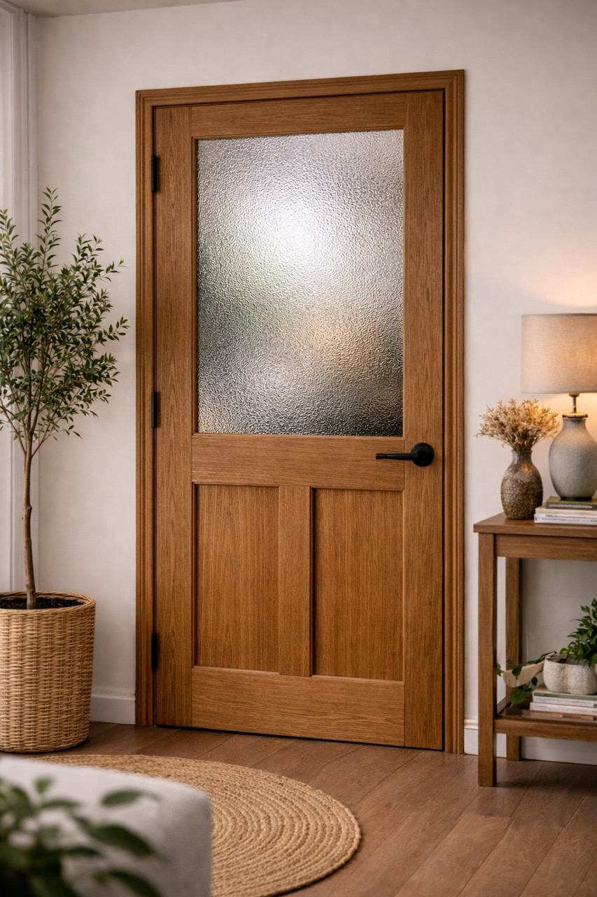 Porte vitrée avec verre imprimé sur mesure — exemple d’intimité