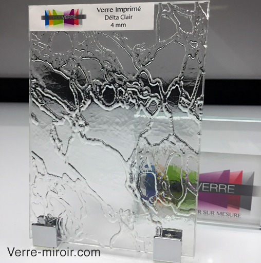 Verre imprimé delta clair sur mesure — vitrage décoratif texturé, diffusion de lumière et intimité