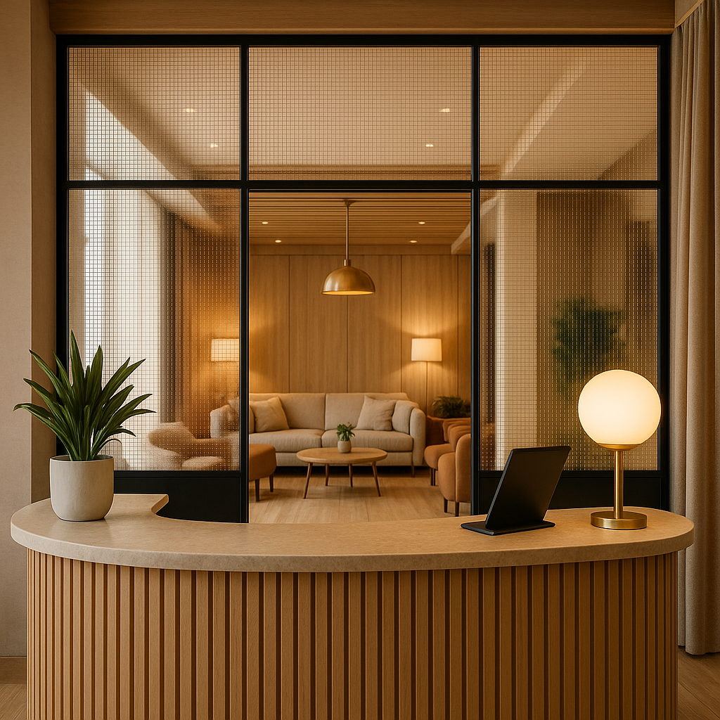 Verrière décorative en verre armé petite maille sur mesure